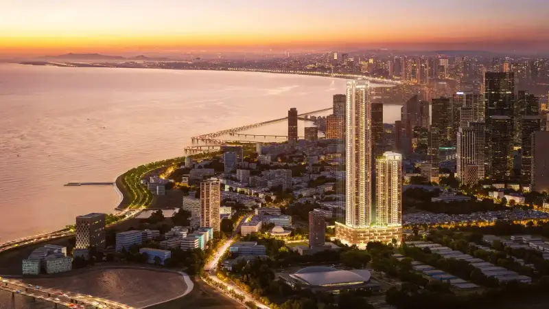 Godrej Trilogy towers on the Worli seafront